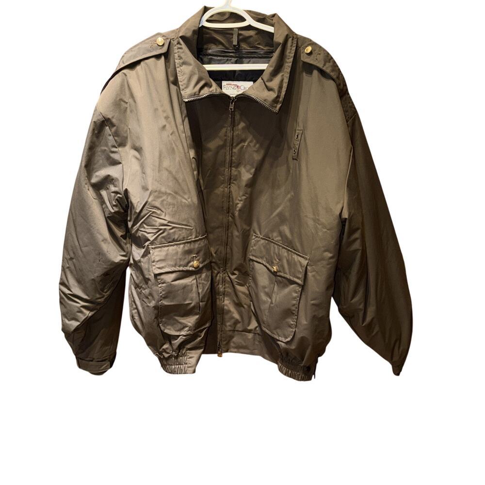 Flying Cross 59139WP Brown Jacket Zip Up Police Work Coat w/ Liner Brass Buttons